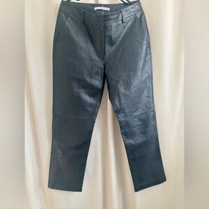 Tommy Hilfiger Black Genuine Leather Pants